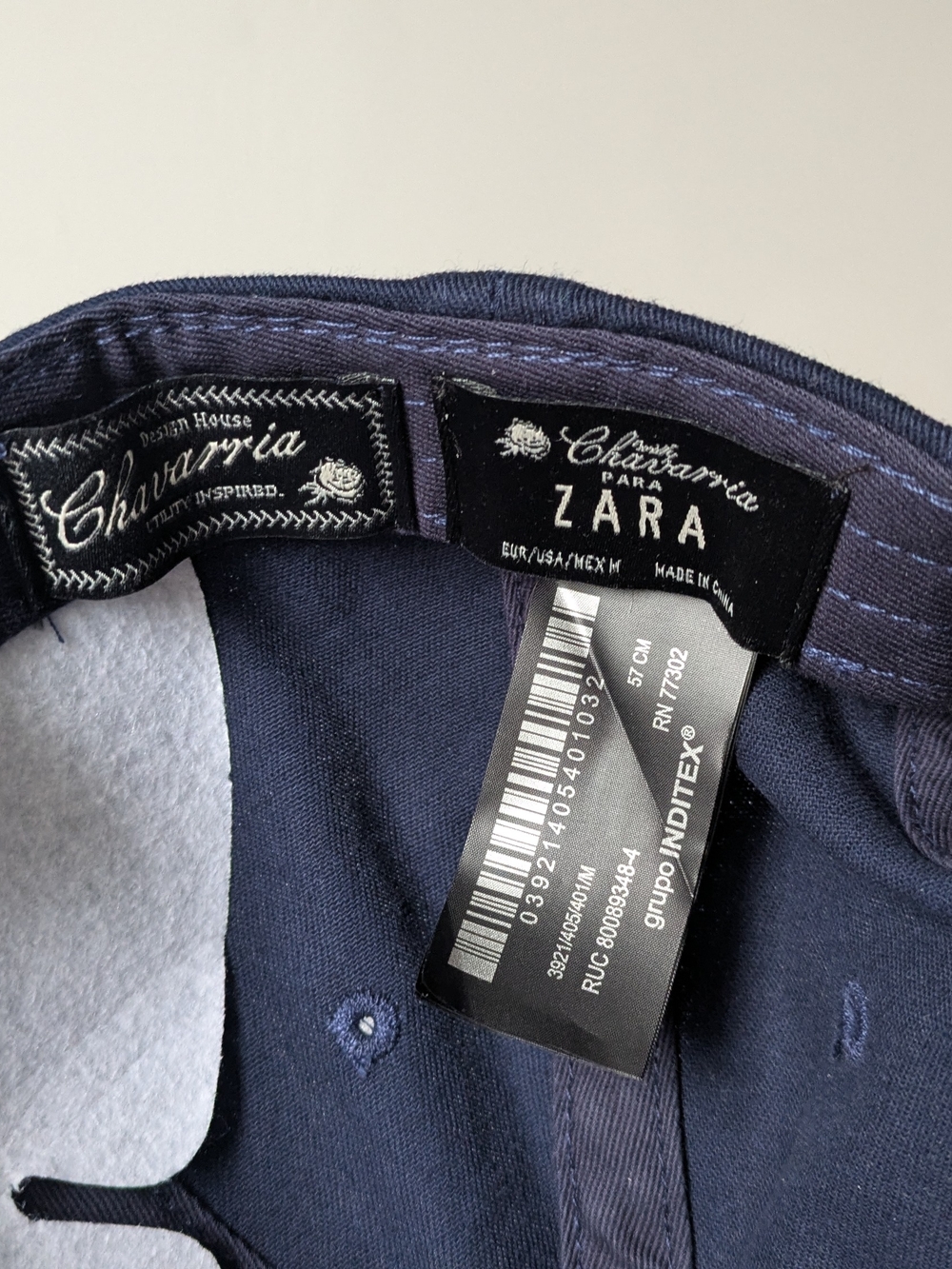NWT WILLY CHAVARRIA  Zara Navy and White Baseball Cap with Embroidered Labels - Picture 3 of 12
